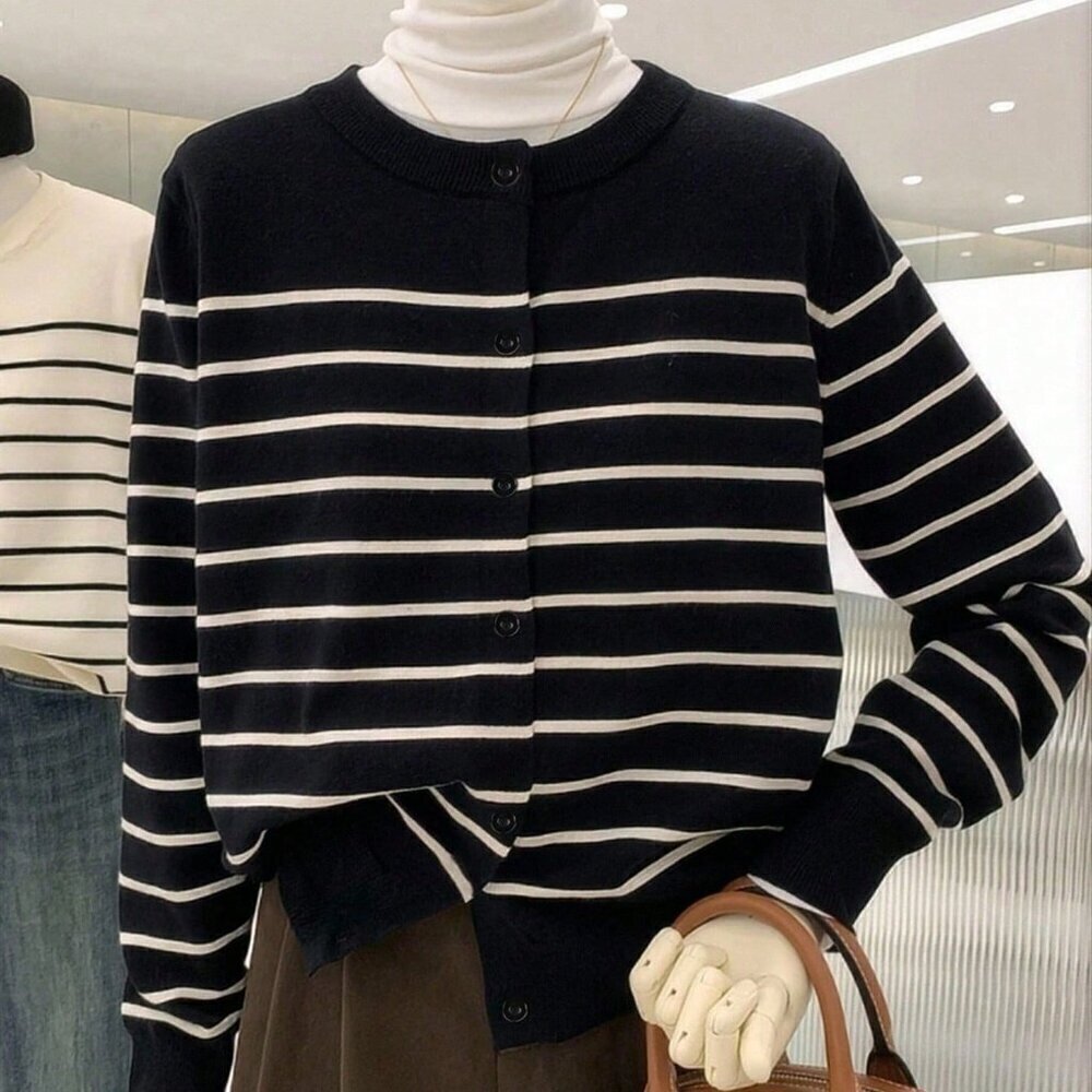 Black Casual Women's Cardigan